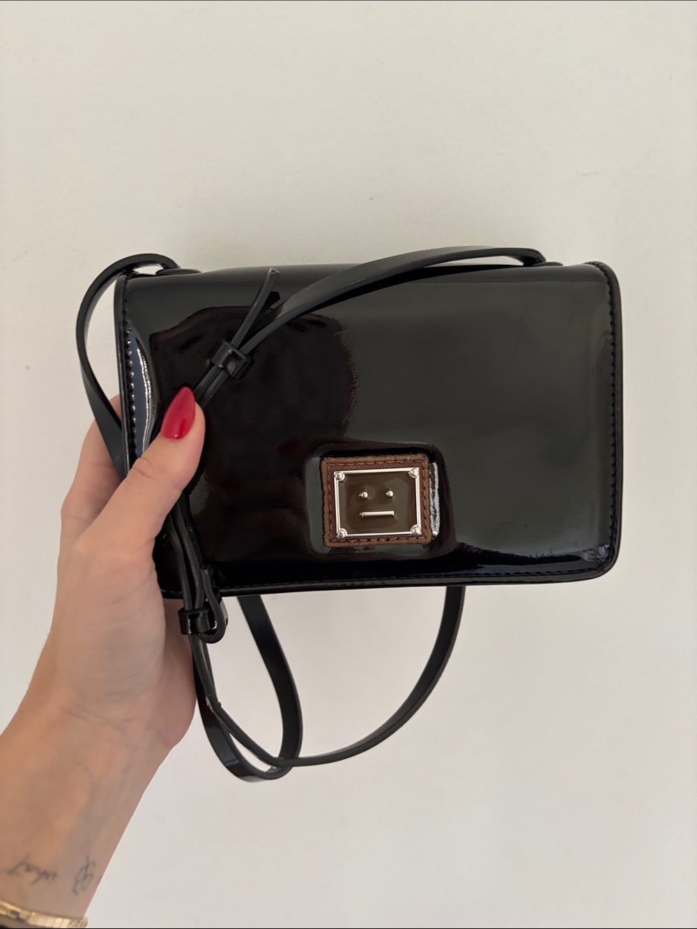 Acne Studios Black Patent Leather Crossbody